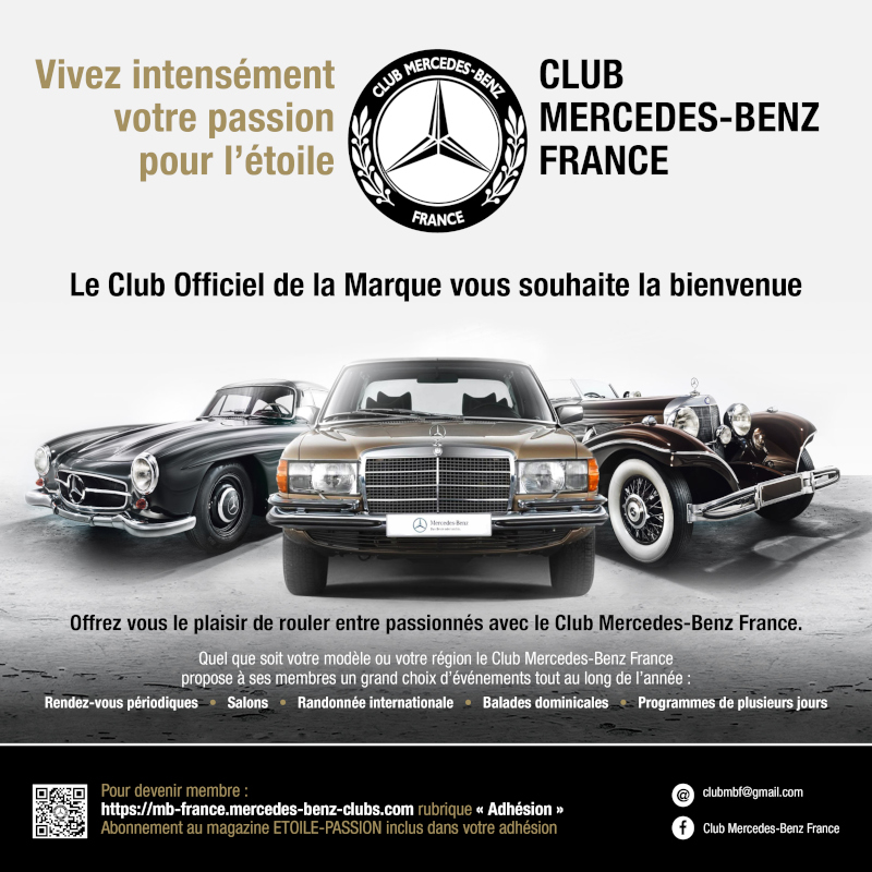 Le Club Mercedes-Benz France réunit les passionnés et les authentiques amateurs de la marque.